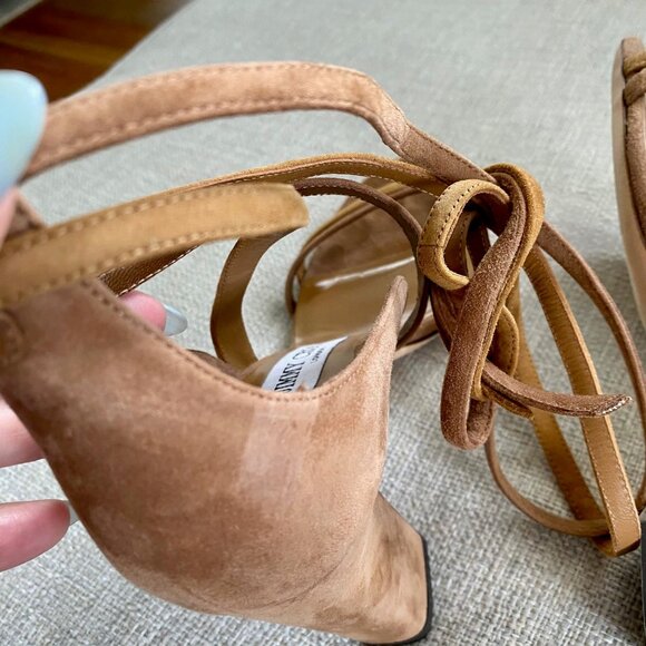 Jimmy Choo Flynn 85 Suede Ankle Wrap Sandals - Picture 7 of 7